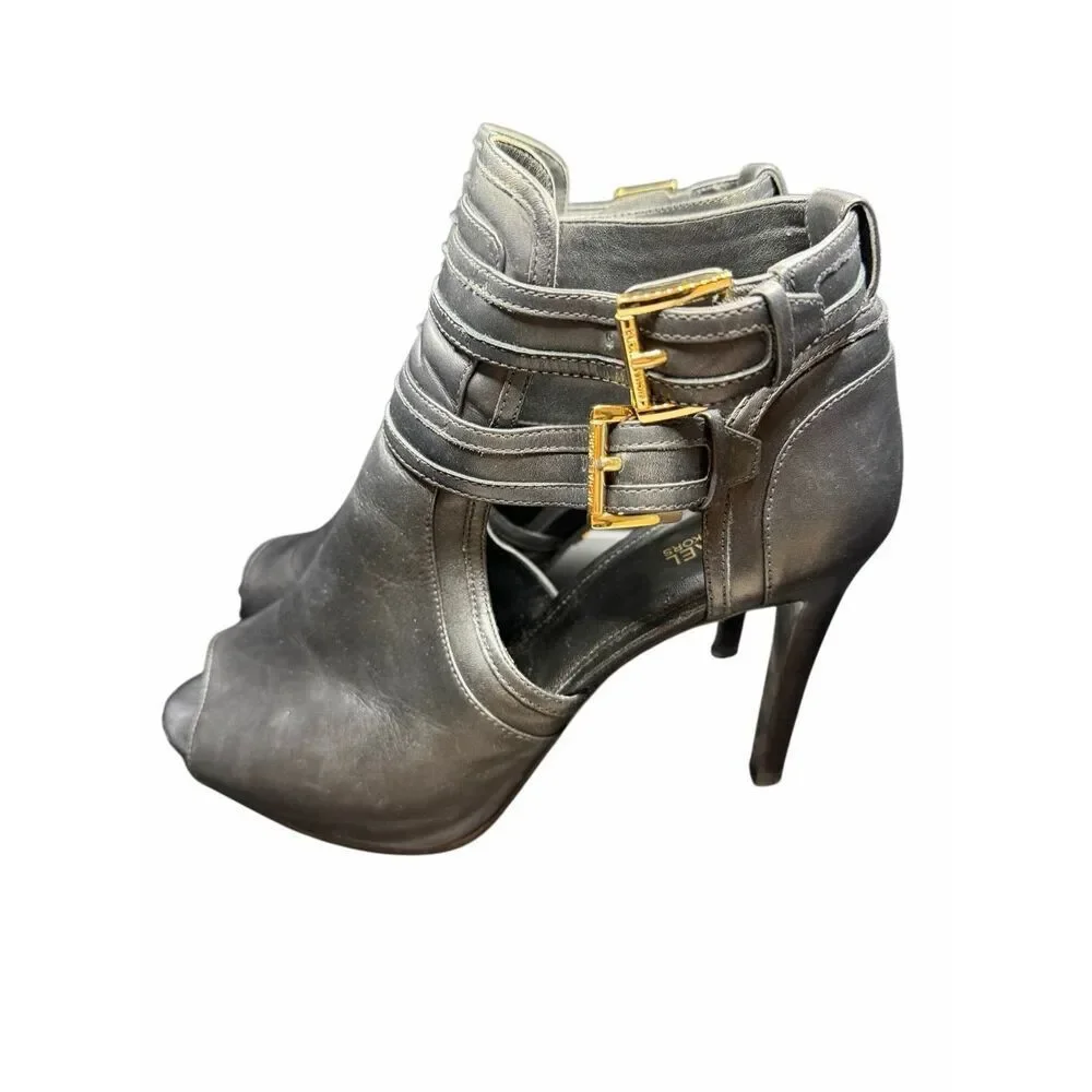 Michael Kors Black Leather Healed Booties- size 8.5